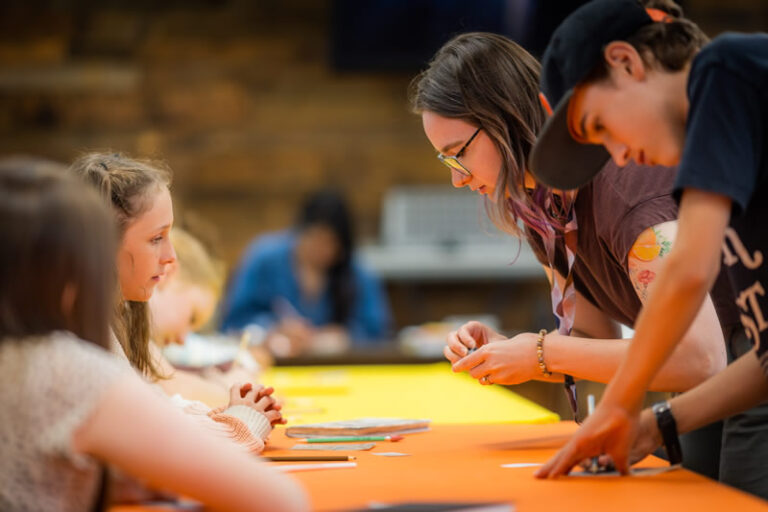 student teacher at teachers for the nations program intership with school children